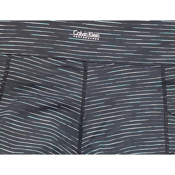 Calvin Klein Performance Sweat-Wicking Striped Cropped Leggings - Medium - Picture 8 of 9